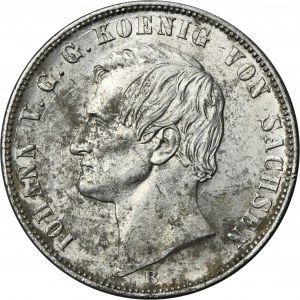 Germany, Saxony, Johann V, Thaler Dresden 1862 B