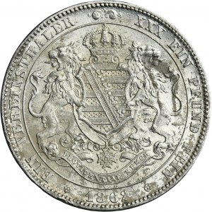 Germany, Saxony, Johann V, Thaler Dresden 1862 B