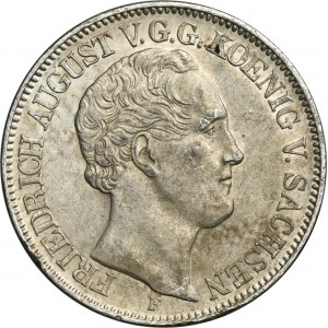 Germany, Saxony, Friedrich August II, Thaler Dresden 1853 F