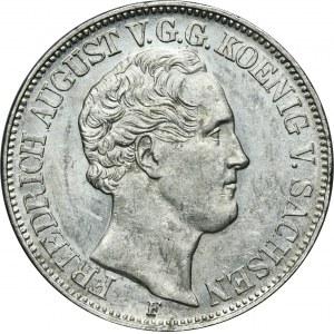 Germany, Kingdom of Saxony, Friedrich Augustus II, Thaler Dresden 1854 F