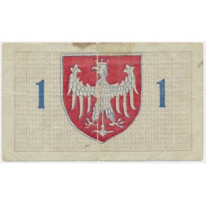 Lwów, Hotel Georgea, Stanisław Borowski, Bon na 1 koronę 1919 - RZADKIE