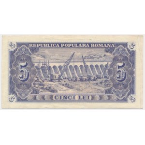 Rumänien, 5 Lei 1952 - blauer Zähler