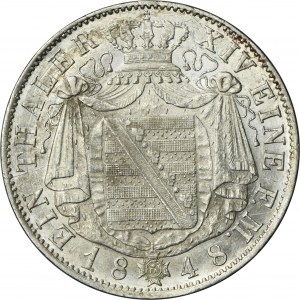 Germany, Kingdom of Saxony, Friedrich Augustus II, Thaler Dresden 1848 F