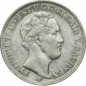 Germany, Saxony, Friedrich August II, Thaler Dresden 1850 F