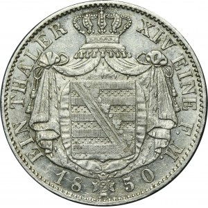 Germany, Saxony, Friedrich August II, Thaler Dresden 1850 F