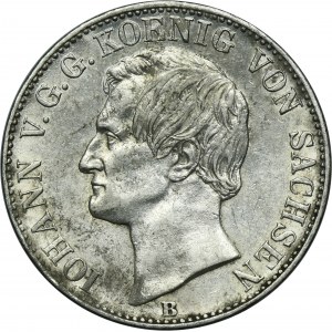 Germany, Saxony, Johann V, Thaler Dresden 1861 B