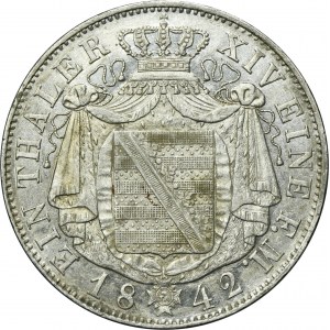 Germany, Kingdom of Saxony, Friedrich Augustus II, Thaler Dresden 1842 G