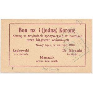 Nowy Sącz, 1 korona 1918 - sierpień