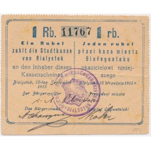 Białystok 1 rubel 1915 rare