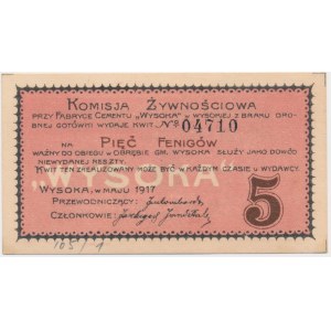 Wysoka, Komisja Żywnościowa, 5 fenigów 1917