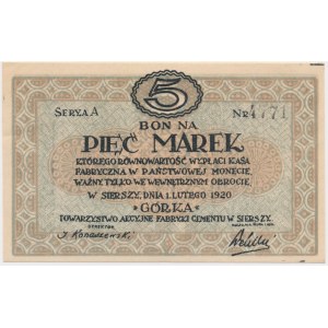 Siersza Górka, 5 marek 1920 - druk odwrócony