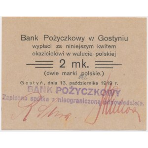 Gostyń, Bank Pożyczkowy, 2 marki 1919