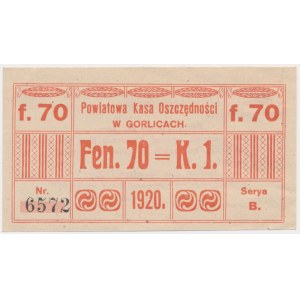 Gorlice, 70 fenigów = 1 korona 1920 - Serya B