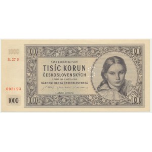 Czechoslovakia, 1.000 Korun 1945 - SPECIMEN -