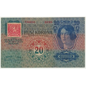 Czechoslovakia, 20 Haleru (1919) on 20 Korun 1913
