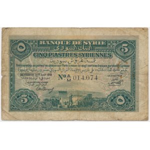 Syria, 5 Piastres 1919