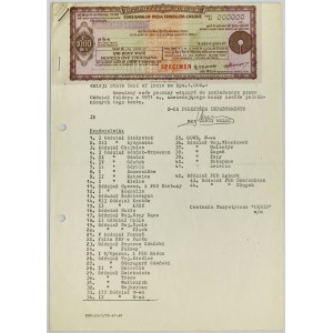Rozdzielnik NBP z lipca 1959 r. z czekiem podróżnym na 1000 rupii, Indie, State Bank of India