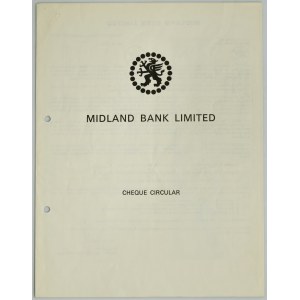 Vzor s 2 šekmi od Midland Bank Limited, marec 1980