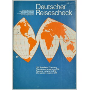 Wzornik z 3 czekami podróżnymi Deutscher Reisescheck, Październik 1975 r.