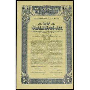 5% Konwersyjna Pożyczka Kolejowa 1926, obligacja 30 zł