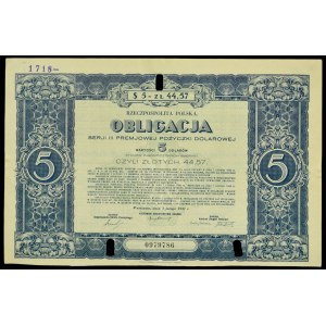 4% Premiowa Pożyczka Dolarowa 1931, seria III, obligacja $5