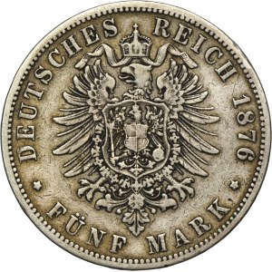 Allemagne, Royaume de Prusse, Guillaume Ier, 5 Mark Hanovre 1876 B