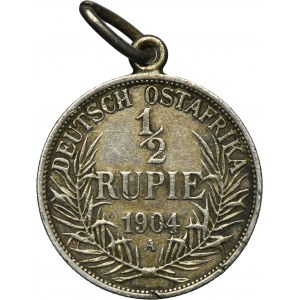 German, German East Africa, Wilhelm II, 1/2 Rupie Berlin 1904 A