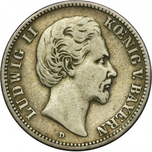 Germany, Bavaria, Ludwig II, 2 Mark Munich 1876 D