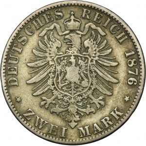 Germany, Bavaria, Ludwig II, 2 Mark Munich 1876 D