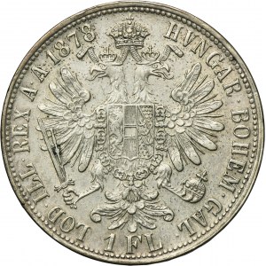 Austria, Franz Joseph I, 1 Florin Wien 1878