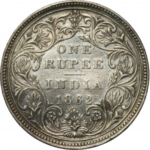 India, British India, Victoria, 1 Rupee Bombay 1862