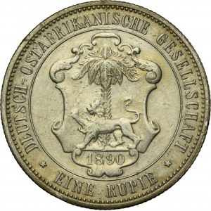 German, German East Africa, Wilhelm II, 1 Rupie Berlin 1890
