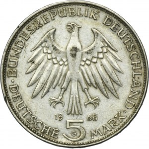 Germany, DDR, 5 Mark Berlin 1968 - Johann Gutenberg