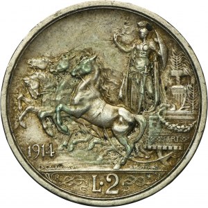 Italy, Victor Emmanuel III, 2 Lira Rome 1914