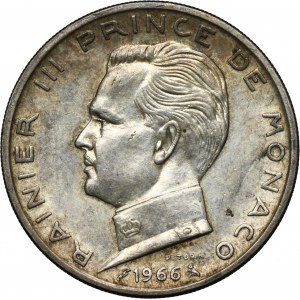 Monaco, Rainier III, 5 Francs Paris 1966