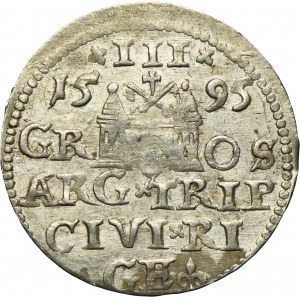 Sigismund III Vasa, 3 Groschen Riga 1595 - LI