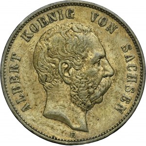 Germany, Kingdom of Saxony, Albert, 5 Mark Muldenhütten 1901 E