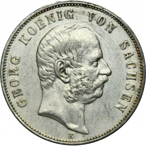 Germany, Kingdom of Saxony, Georg I, 5 Mark Muldenhütten 1903 E