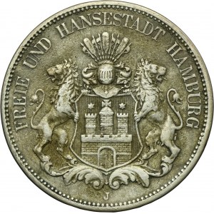 Germany, City of Hamburg, 5 Mark 1875 J