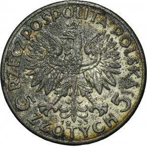 Głowa Kobiety, 5 złotych Warszawa 1933 - FAŁSZERSTWO Z EPOKI