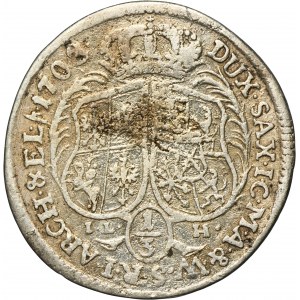 August II the Strong, 1/3 Thaler (1/2 guldena) Drezno 1703 ILH - RARE