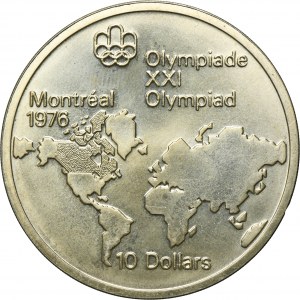 Canada, Elizabeth II, 10 Dollars Ottawa 1973 - Map of North America