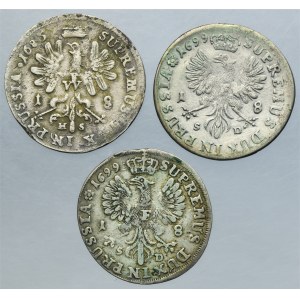 Lot, Friedrich Wilhelm, 1/4 Thaler Königsberg (3 pcs.)