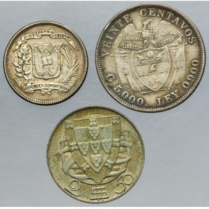 Lot, Portugal, Dominican Republic and Colombia, Mix Coins (3 pcs.)