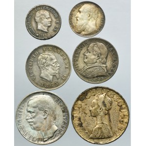 Lot, Italy and Vatican, Centimes, Soldi and Liras (6 pcs.)
