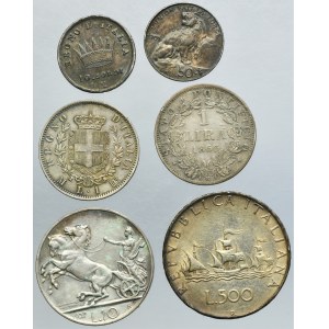 Lot, Italy and Vatican, Centimes, Soldi and Liras (6 pcs.)