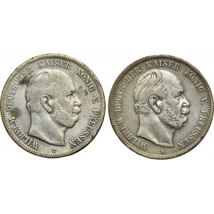 Lot, Germany, Kingdom of Prussia, Wilhelm I, 5 Mark (2 pcs.)