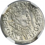 Sigismund III Vasa, 3 Groschen Riga 1619 - NGC MS63 - RARE