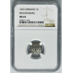 Duchy of Prussia, Friedrich Wilhelm, Schilling Königsberg 1653 - NGC MS64