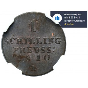 Germany, Kingdom of Prussia, Friedrich Wilhelm III, Schilling Berlin 1810 A - NGC MS65 BN